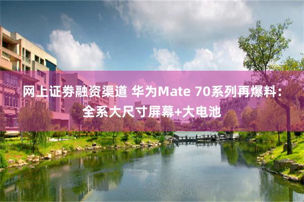 网上证劵融资渠道 华为Mate 70系列再爆料：全系大尺寸屏幕+大电池