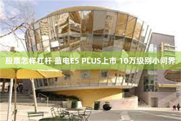 股票怎样杠杆 蓝电E5 PLUS上市 10万级别小问界